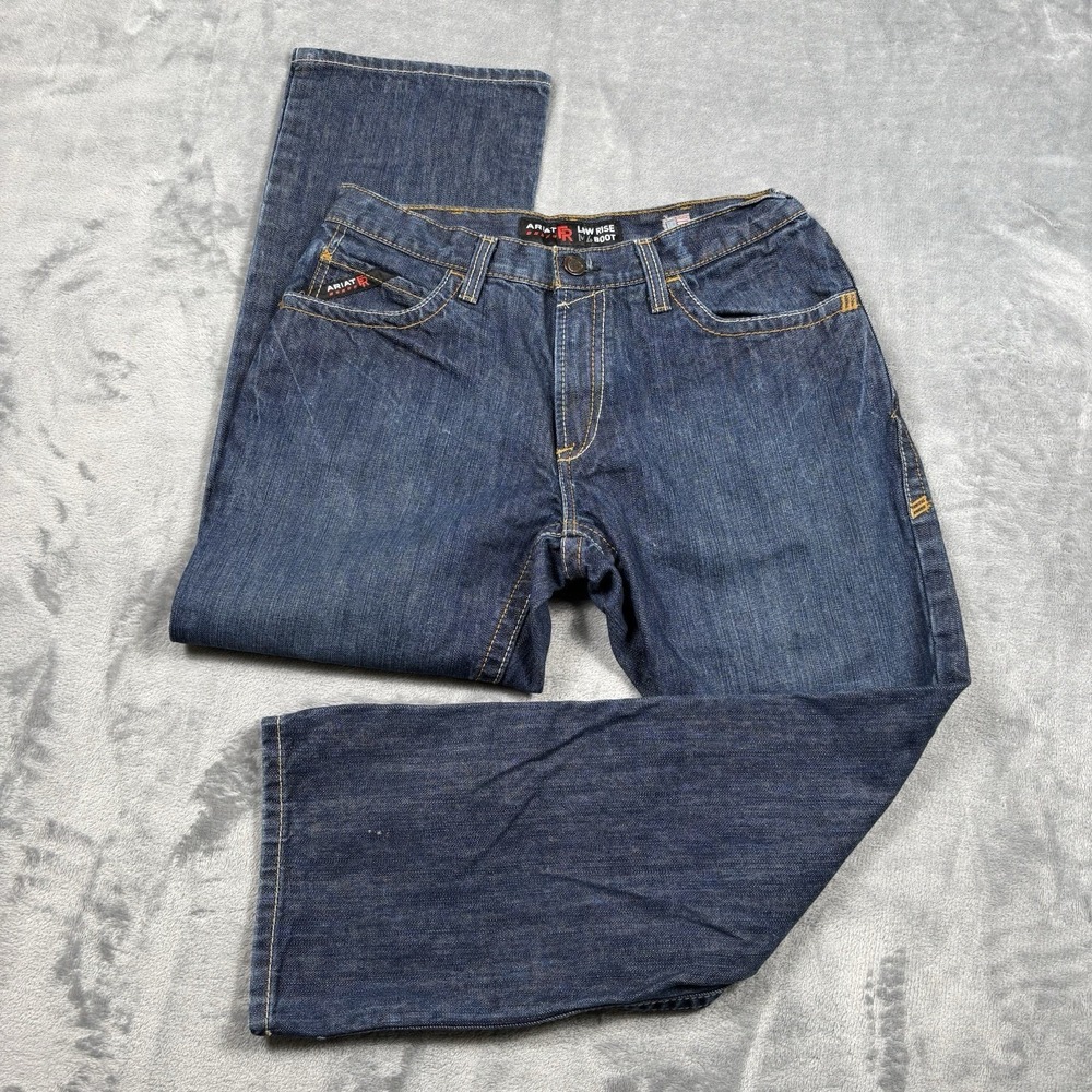 Ariat FR M4 Low Rise Boot Jeans Mens 33X30 (Fits 32x28) Blue Denim